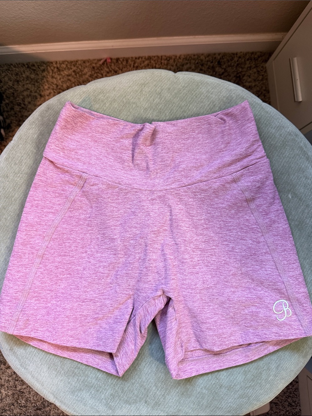 Bombshell Sportswear Active Shorts in Heather Pink Scrunch Butt